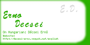 erno decsei business card