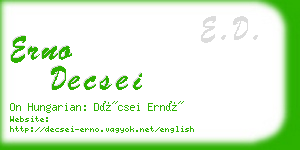 erno decsei business card